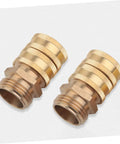 Heavy Duty Flexible Iron Thread Tap Adapters And Hose Connectors Kit With Quick Connect Air Line Couplers And Plugs 10 Pairs Water Pipe Extension Joints For Garden Hose Repair And DIY Plumbing, brass 3/4-inch pair