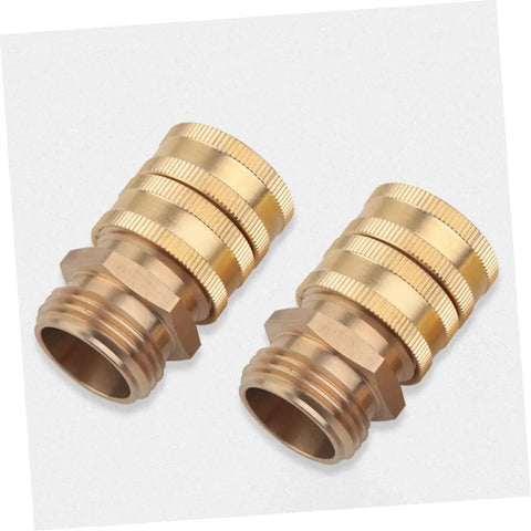 Heavy Duty Flexible Iron Thread Tap Adapters And Hose Connectors Kit With Quick Connect Air Line Couplers And Plugs 10 Pairs Water Pipe Extension Joints For Garden Hose Repair And DIY Plumbing, brass 3/4-inch pair