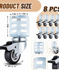 Heavy Duty Swivel Casters Badass Strength Storage Rack Wheels For Shelves Tables And Cabinets Supporting Up To 720 Lbs Total Weight Without Breaking A Sweat Garage Ready, showing size dimensions and design.