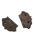 Antique Bronze Flower Pattern Hinges For Small Cabinets And Wooden Boxes, Decorative Butt Hinge With 4-Hole Mount, 29x32mm