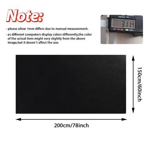 MOTUKA black suede headliner fabric with foam backing, 200 cm by 150 cm (79 by 60 in) for automotive or home use