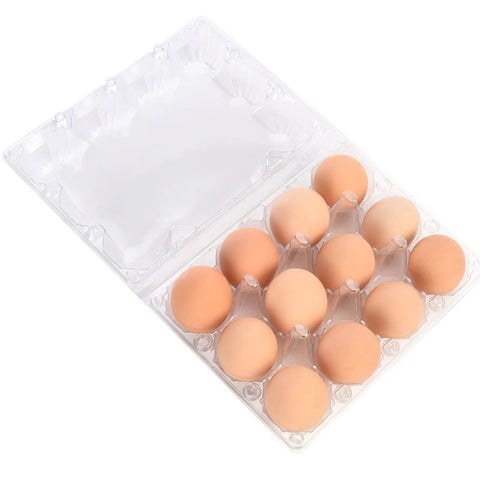12 Count Clear Plastic Egg Cartons Bulk Pack With Sturdy Snap Lids No Fuss Reusable Egg Storage For Farm Market Or Family Kitchen