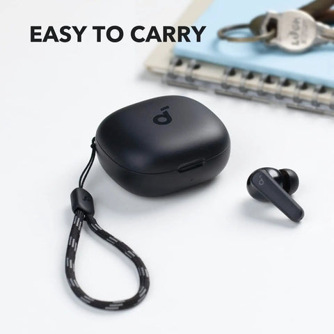 True Wireless Earbuds Pack Straight Fire Deep Bass And 30 Hour Playtime With Customizable App Controls Ergonomic Fit For Commutes Gym Sessions Or Chill Vibes Crisp Audio Output Guaranteed Daily in a pocket-sized case with strap.