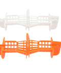 Restokki Bathtub Drain Hair Catcher 2pcs White Orange with Handle, showing both colors for drainage debris capture.