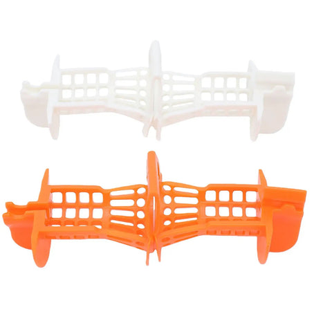 Restokki Bathtub Drain Hair Catcher 2pcs White Orange with Handle, showing both colors for drainage debris capture.