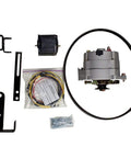 63 Amp 1 Wire Alternator Conversion Kit For Ford And New Holland Farm Tractors 2N 8N 9N with wiring, hardware, and alternator.