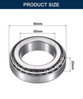 Two Pack 32011 Tapered Roller Bearing Cone And Cup Set, 55mm Bore, 90mm Outer Diameter, 20mm Cup Width, Chrome Steel ABEC 3