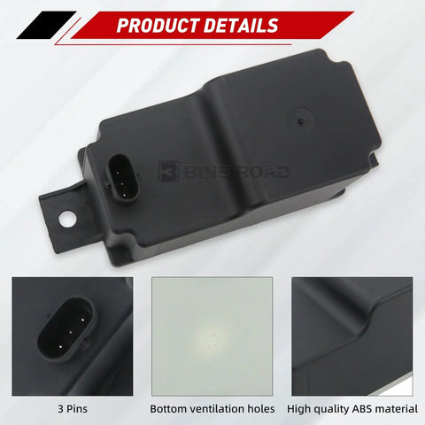 Heavy Duty Voltage Converter Module And Auxiliary Battery No Sweat Install For Mercedes Benz C300 GLE350 GLS450 S560 G550 C43 C63 OE Direct Replacement Kit, black ABS housing with 3 pins and ventilation holes.