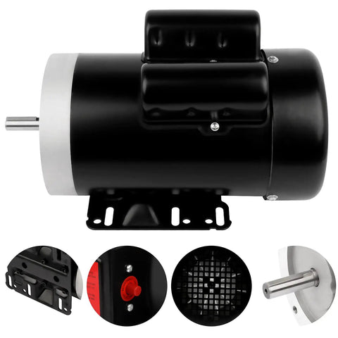 Beefed-Up 1.5HP Single Phase Electric Motor With 1750 RPM 56C Frame TEFC IP55 Dual Voltage 115/230V 5/8 Inch Shaft CW CCW