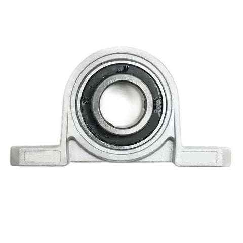 Heavy Duty Carbon Steel KP001 Pillow Block Bearing 12 mm Bore front view showing spherical roller design for industrial use.