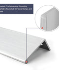 Brushed Nickel 10 Pack 5 Inch Edge Finger Cabinet Pulls Aluminum Alloy Hardware close-up showing smooth, rounded edges.