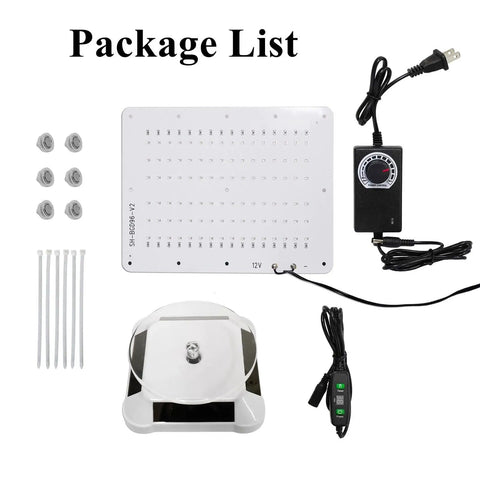 48W UV Resin Curing Light With 360 Degree Rotating Stand And Solar Turntable 395nm 96 LED Array package contents layout
