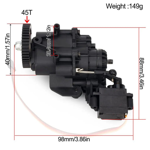 2Speed Transmission Gearbox With Internal Gears And Servo For One Tenth RC Crawler Car TRX4 TRX6 Upgrade Parts Drop In Direct Fit No Mod