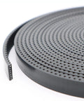 Heavy Duty GT2 Polyurethane Timing Belt With Reinforced Steel Wire For 3D Printers And CNC Setups in black, showing 5m length and 9mm width.