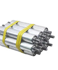 Heavy Duty 1Pc Galvanized Gravity Roller For Industrial Assembly Line Conveyors Suits Manual Material Moving with yellow securing strap