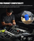 Mechanic using Drum And Disc Brake Proportioning Valve Bleeder Tool Set For PV2 PV4 in car engine bay for brake maintenance.