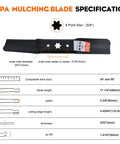 3 Pack High Lift Mower Blades 6 Point Star Set For 50 Inch Deck Riding Mowers ZT1 ZT2 diagram with specifications