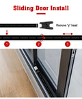 Sliding door installation of 2 In 1 Door Security Bar And Sliding Patio Bar With Interchangeable Caps Heavy Duty Iron Construction.