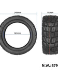 11 Inch Off Road Vacuum Tire For Electric Scooter 90/55-6.5 Replacement Wheel With Deep Tread For Better Grip and Stability