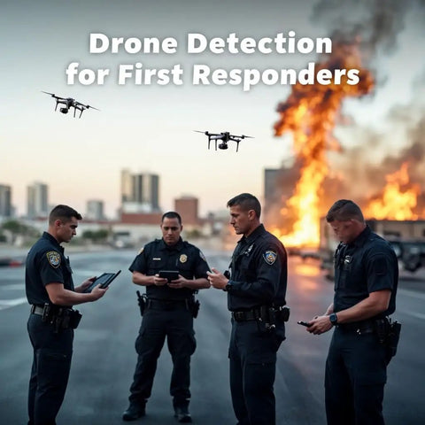 Law enforcement using Handheld Drone Detection Kit With Real Time Alerts For Law Enforcement And Event Security during a fire