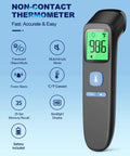 Non Contact Forehead Thermometer For Adults And Kids, Quick 1 Second Reading, Fast Accurate Temperature Check For Home Use, Hygienic No Contact Scan, Safe Family Friendly Tool, black