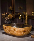 Slick Above Counter Bathroom Vessel Sink 16 Inch Rectangular Porcelain Basin With Tough Baked On Glaze And Fresh Vintage Countertop Bowl in floral design.