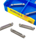 Heavy Duty Carbide External Turning Insert For CNC Metal Lathe Parting Tool in blue storage box, showcasing high efficiency design.