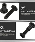 Tough As Nails M6x25 Stainless Steel Binding Post Screws for Leather Bags, showing durable black fasteners ready for installation.