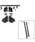 Heavy Duty Sliding Barn Door Hardware Kit 16Ft Stainless Steel Track Kit With Floor Roller Wheels Full Set Rails And Mounting Hardware For Interior Door Closet Cabinet No Ladder Included