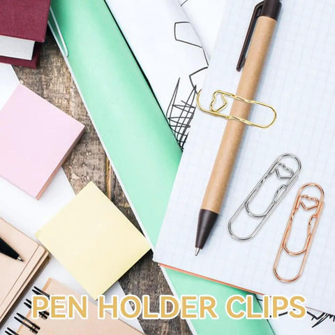 Pen Holder Clip For Notebook And Journal Metal Pen Clips Organizer For Planner And Pencil Holder Office School Supplies In Gold Silver Rose Gold Finish Keeps Pens And Notebooks Handy And Desk Clutter Free