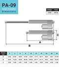 Technical diagram of 12V Industrial Linear Actuator With 10 Inch Stroke, 330 Lb Thrust, Stainless Steel Rod, dimensions and specifications.