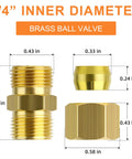 Brass compression tube fittings, 1/4 in. tube OD x 1/4 in. tube OD, 10-pack; front and side views.