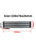 Heavy Duty Industrial PTC Ceramic Air Heater 330 X 76mm 220V 2500W AC DC With Built In Thermostat Protector shown from above.