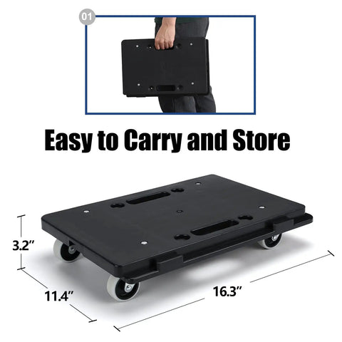 Heavy Duty Furniture Moving Dolly With Wheels For Easy Haul No Tools Needed, Portable 4 Wheel Flat Dollies, Interlocking Design