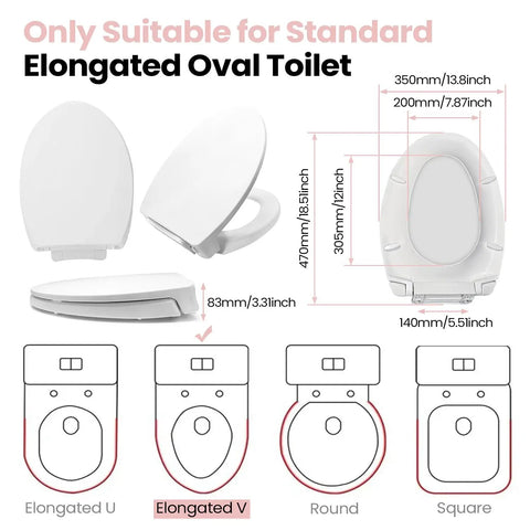 Super Smooth Soft Close Elongated Toilet Seat In Cotton White With Hella Quiet Closing Hinges And Finger Safe Design For A Tight Fit On Standard Toilets Zero Loud Bangs Just Peaceful Home Vibe All Around
