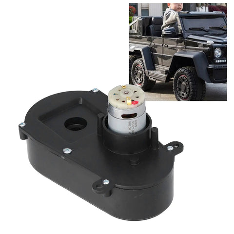 DC 12V Steering Wheel Motor Gearbox for RC Cars, Type B, with Pure Copper Motor and Nylon Coupling, shown with RC vehicle