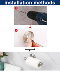 Installation steps for stainless steel toilet paper holder wall mounted 6 inch length SUS304 rustproof brushed nickel finish.