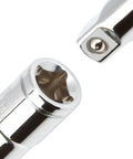 Close-up of One Quarter Inch Drive Hex Bit Socket Set 10 Piece 2 To 8 mm with S2 steel rail and six-sided hex tips for tight fit.