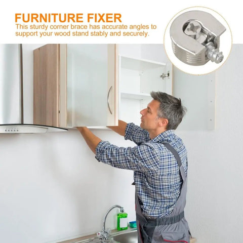 Person installing cabinet with 10Pcs Zinc Alloy Cabinet Shelf Pins with Flush Screws and Tarnish Resistant Finish on wall