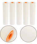 Heavy Duty High Density Polyurethane Sponge Paint Roller Set For Wall Painting And Housekeeping Or Auto Detailing showing five white rollers.