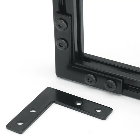 10 Sets Black L Connector Brackets With 40 M5 T Slot Nuts And 40 M5x8mm Hex Socket Cap Screws For 6mm Slot 2020 Series Aluminum Profile Extrusion