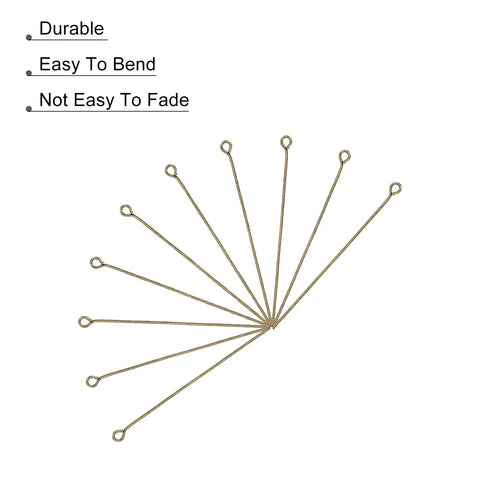 Bronze Tone Iron Eye Pins 50mm 21 Gauge 0.7mm For Jewelry Making Findings Diy Craft Necklaces Bracelets Earrings Head Pins 200 Pcs, fan layout