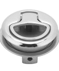 Front view of Zohisin 44mm flush-mount stainless steel pull handle for marine use, chrome finish