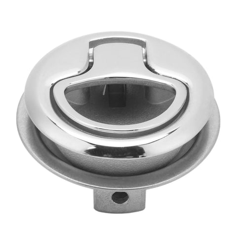 Front view of Zohisin 44mm flush-mount stainless steel pull handle for marine use, chrome finish