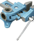 Parrot Vise D3125 Heavy Duty Tabletop Vise For Woodworking Precise Locking With Quick Release Benchtop Mount Blue Metallic Finish Built For DIY Projects Crafting Sessions And Small Woodworking Tasks, blue metal tabletop vise with handle