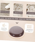 Round self adhesive glide pad, brown plastic, 50mm, protects floors, aids in moving heavy furniture quietly.