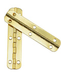 Six Pack 180 Degree Gold Rounded Corner Piano Hinges for Wooden Boxes and Small Cabinets With Screws Ideal Miniature Hinges