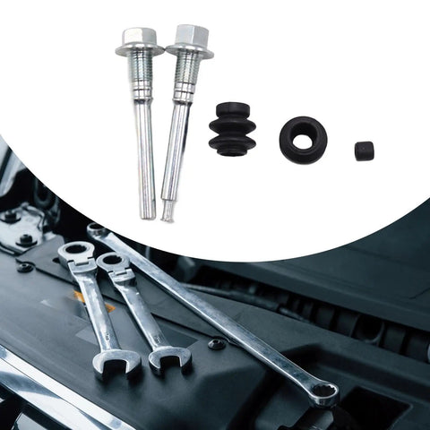 Premium Auto Rear Brake Caliper Slider Pin Kit Upgrade Your Rides With This Heavy Duty Slider Pins Set For Smooth Stopping Power And Easy Swap Installations That Save You Gobs Of Time And Cash On Shady Repair Bills Today. Two metal slider pins with rubber seals