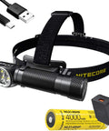2700 Lumen USB Rechargeable Headlamp Flashlight With Detachable L Shape Head And Rotating Mount and accessories