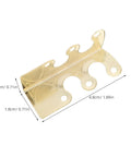 Antique brass corner protector with prepunched holes, dimensions marked, 20 Piece Antique Bronze Corner Protectors For Tables And Photo Frames